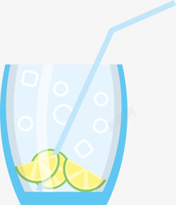 柠檬苏打水有吸管的苏打水气泡矢量图高清图片