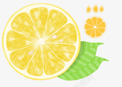 手绘柠檬2个柠檬矢量图素材