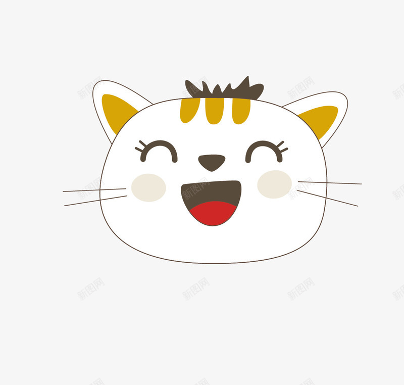 笑着的小猫矢量图ai免抠素材_88icon https://88icon.com 卡通 小猫 小猫头像 矢量小猫头像 矢量图