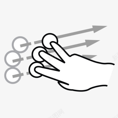 手指三手指轻弹gestureworks图标图标