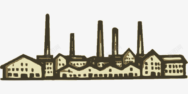 厂房建筑手绘png免抠素材_88icon https://88icon.com 工业 插画 现代 都市