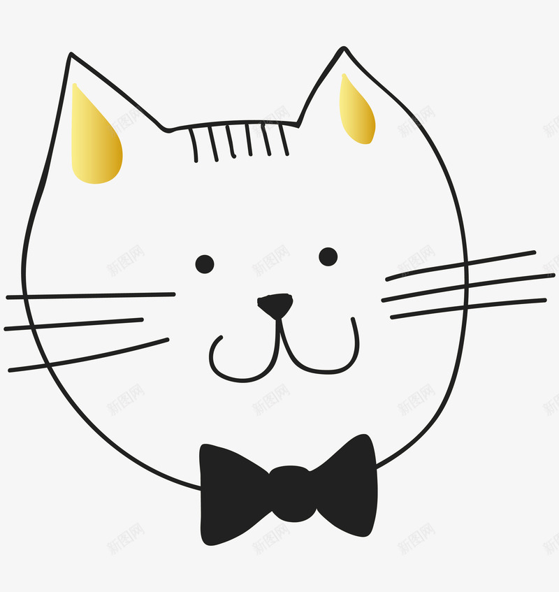 卡通手绘开心的猫咪png免抠素材_88icon https://88icon.com 创意 动漫动画 卡通猫咪 开心的猫咪 手绘 猫咪头像
