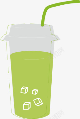 韩国饮品绿色的饮料矢量图图标图标