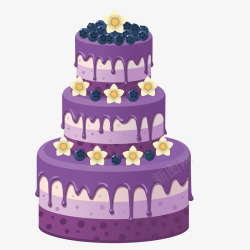 紫色奶油紫色奶油创意蛋糕矢量图高清图片