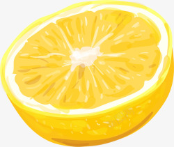 黄色水彩美味柠檬素材