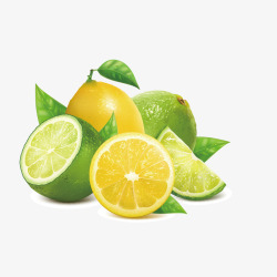 青柠檬和黄柠檬素材