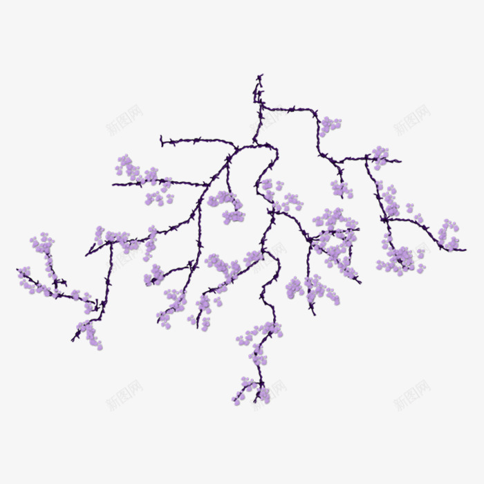 紫色花朵花枝倒立png免抠素材_88icon https://88icon.com 倒立 紫色 花朵 花枝