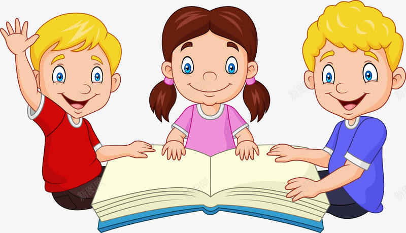 三个愉快读书的孩子png免抠素材_88icon https://88icon.com 卡通孩子 念书 愉快 愉快读书 读书 读书孩子 读书活动 阅读