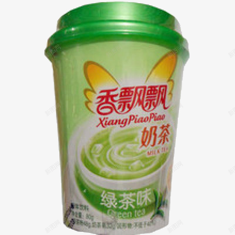 绿茶味香飘飘奶茶png免抠素材_88icon https://88icon.com 产品实物 奶茶 奶茶粉 绿茶味 饮料 香飘飘系列