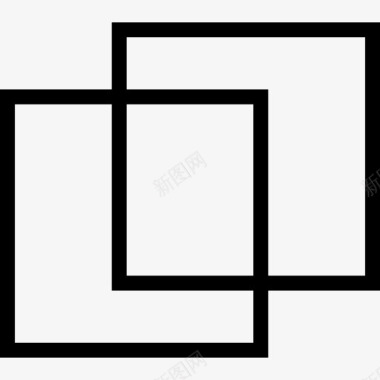 正方形框界面的按钮符号的两个正方形轮廓图标图标