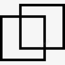 两个按钮界面的按钮符号的两个正方形轮廓图标高清图片