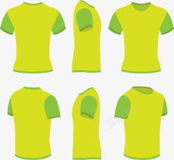 T恤多角度展示多角度绿色T恤高清图片
