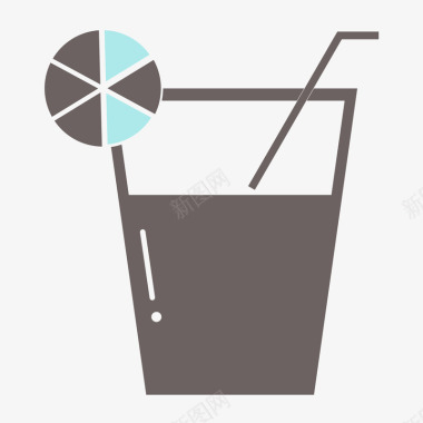 灰色扁平化饮料元素矢量图图标图标