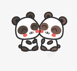 熊猫海报爱情主题卡通可爱小动物装饰高清图片