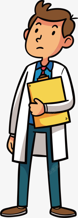 戴眼镜的女医生手绘卡通医疗男医生矢量图高清图片