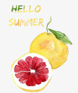 柠檬黄背景红柚子高清图片