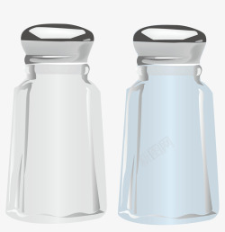 两个透明的玻璃瓶素材