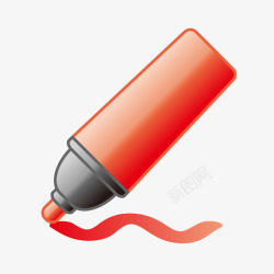 红色质感儿童画笔水彩笔素材