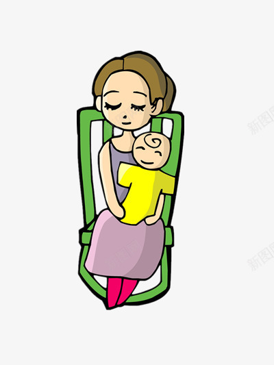 妈妈抱着小孩png免抠素材_88icon https://88icon.com 可爱 婴儿 椅子 母爱