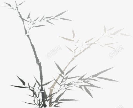 水墨画竹叶黑色医院png免抠素材_88icon https://88icon.com 医院 水墨画 竹叶 黑色