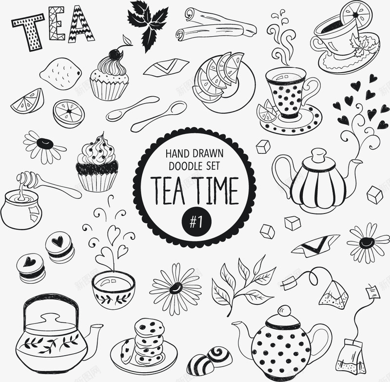 咖啡海报png免抠素材_88icon https://88icon.com Tea time 咖啡 咖啡店 海报设计 现代时尚 茶 茶壶 茶杯