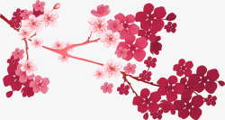 红色中国风古典花枝素材