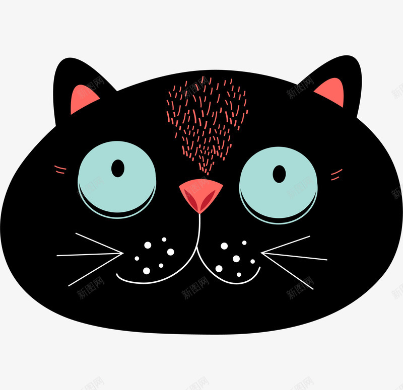 卡通手绘黑色的猫咪png免抠素材_88icon https://88icon.com 创意 动漫动画 卡通猫咪 手绘 猫咪头像 黑色