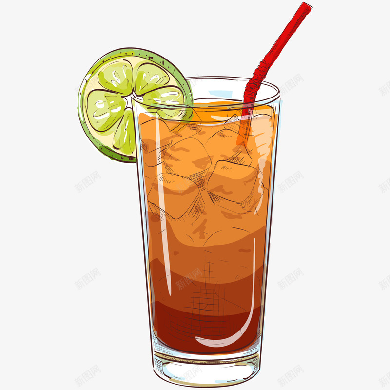 加冰柠檬水png免抠素材_88icon https://88icon.com PNG 卡通 吸管 杯子