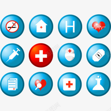 医院医疗护士蓝色医疗类小图标矢量图图标