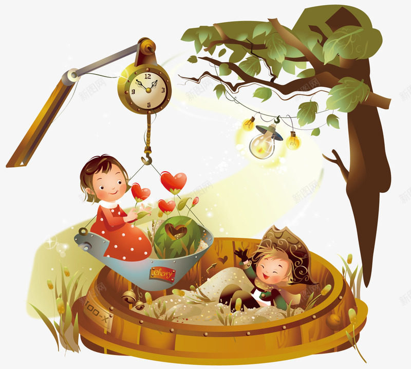树下的孩子矢量图ai免抠素材_88icon https://88icon.com 卡通 插画 睡着的孩子 睡觉的宝宝 矢量素材 矢量图