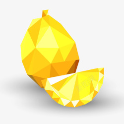 黄柠檬折纸风插画矢量图素材
