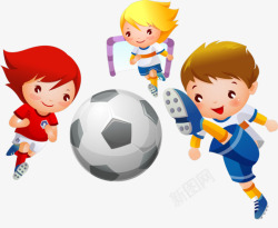 踢足球的孩子们素材