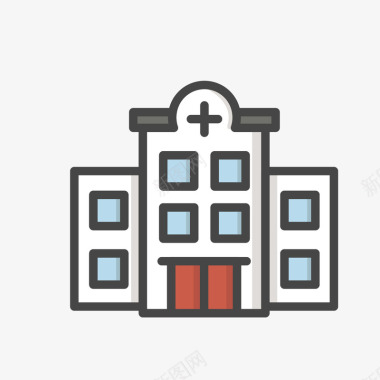 卡通花朵免费下载卡通医疗医院楼标图P矢量图图标图标