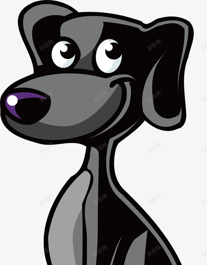 黑色狗狗矢量图ai免抠素材_88icon https://88icon.com 动物图案 动物头像 动物插画 卡通动物 可爱卡通动物 小动物 黑色狗狗 矢量图