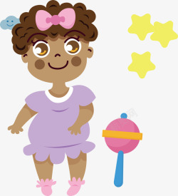 卡通可爱婴儿玩具铃铛矢量图素材