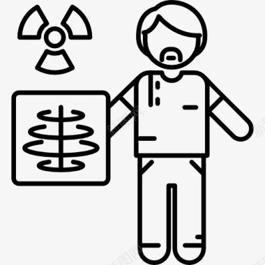 医生人物造型放射科工作的图标图标