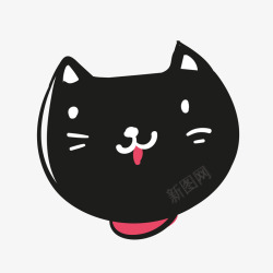 黑色的猫咪头像矢量图素材
