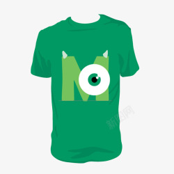 绿色T恤设计绿色卡通图案T恤高清图片
