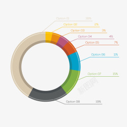 彩色圆环数据矢量图素材