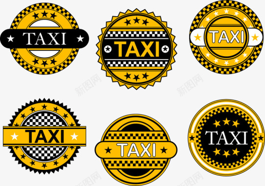 的士驿站红色标识TAXI标签标识图标图标