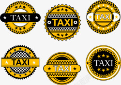 的士驿站红色标识TAXI标签标识图标高清图片