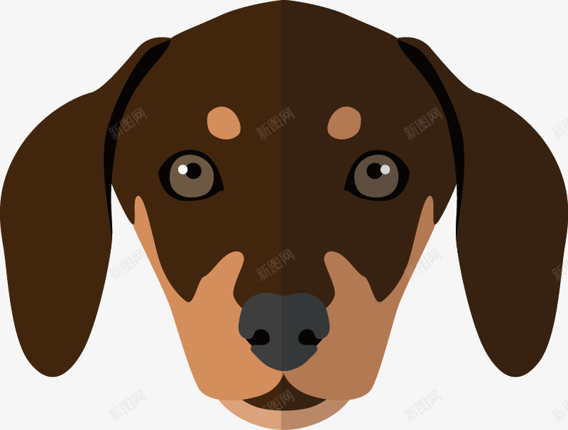 手绘腊肠犬头像png免抠素材_88icon https://88icon.com 扁平 手绘 棕色狗 狗头 腊肠犬