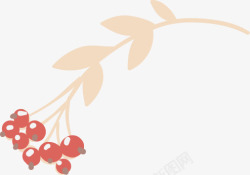 粉色花枝上的红色水果欧式花纹素材