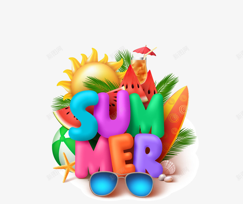 SUMMER矢量图ai免抠素材_88icon https://88icon.com SUMMER ppt 卡通夏日 夏日图案 手绘 涂鸦 装饰图 矢量图