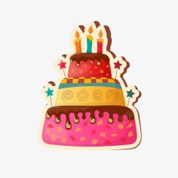 创意生日蛋糕创意卡通手绘生日蛋糕高清图片