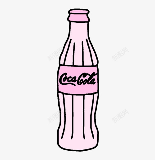 手绘饮料瓶png免抠素材_88icon https://88icon.com Coca Cooler 瓶子 餐饮 饮料