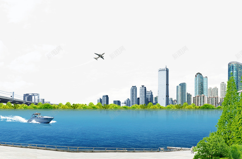 现代化城市建设png免抠素材_88icon https://88icon.com 城市建筑 现代化城市建设 绿色树