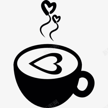 心热咖啡杯的心图标图标