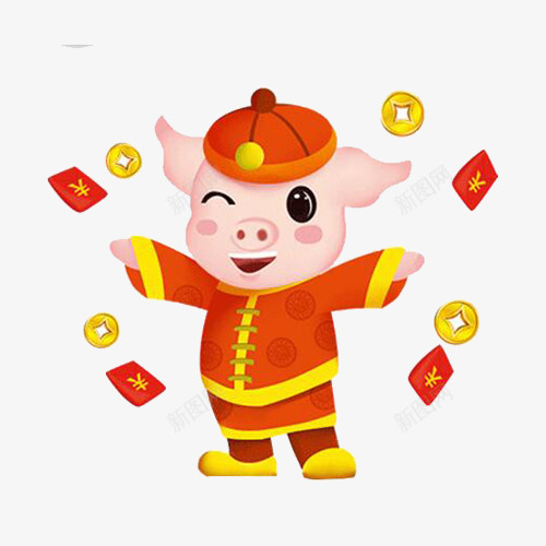 2019小福猪png免抠素材_88icon https://88icon.com 2019小福猪 卡通 卡通手绘 卡通猪 猪宝宝 装饰