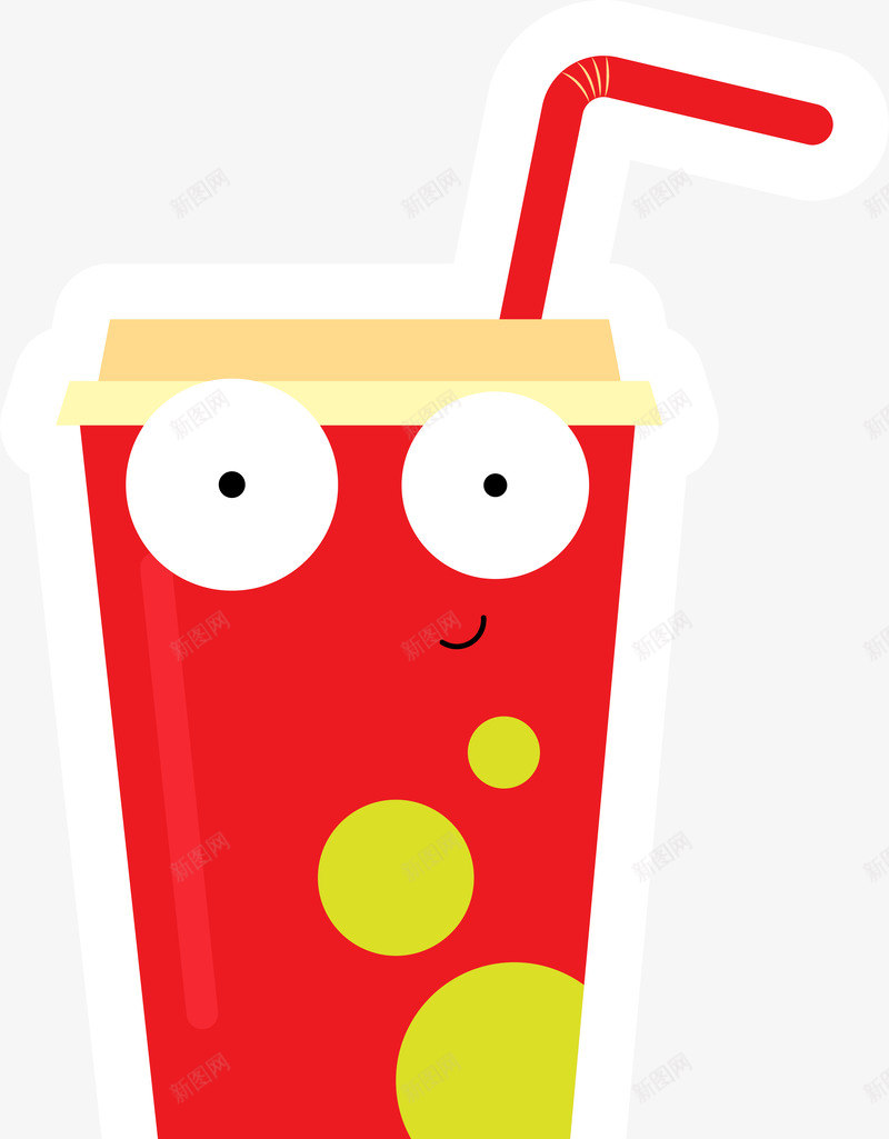 红色可乐贴纸矢量图ai免抠素材_88icon https://88icon.com 卡通贴纸 矢量图案 红色可乐 食品 餐饮 饮料 矢量图